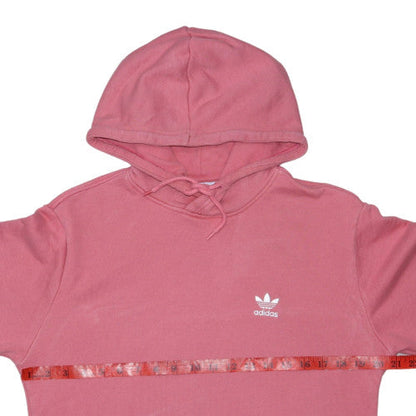 Adidas Womens Pink XS Pullover Hoodie With Logo Detail