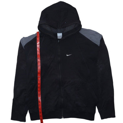 Nike Men's Black Full Zip Hoodie L Regular Fit Sports Fleece