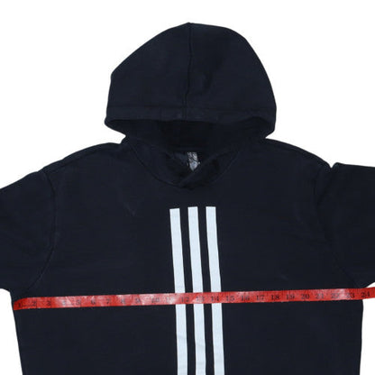 Adidas Men's Black Pullover Hoodie L Sports Graphic Cotton