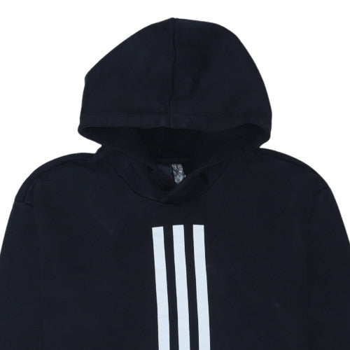 Adidas Men's Black Pullover Hoodie L Sports Graphic Cotton
