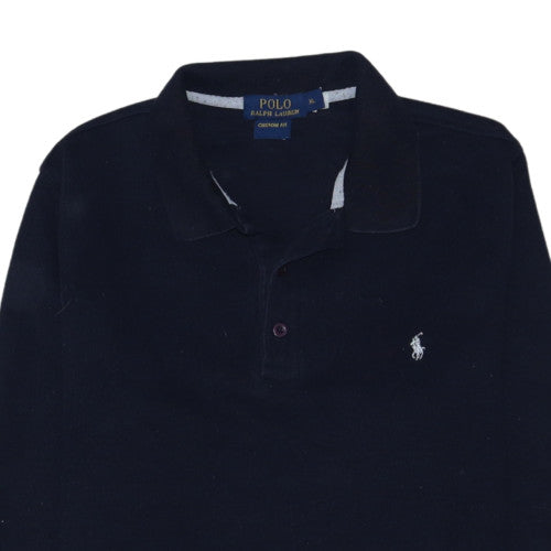 Polo Ralph Lauren Men's Black Long Sleeve Custom Fit Polo Shirt XL