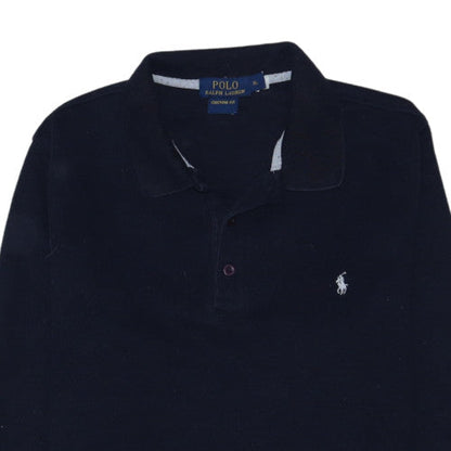 Polo Ralph Lauren Men's Black Long Sleeve Custom Fit Polo Shirt XL
