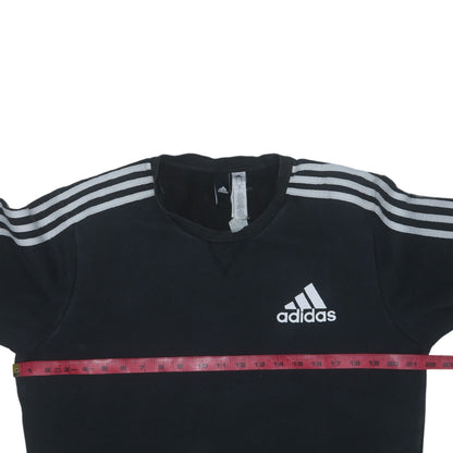 Adidas Men’s Black Sweatshirt M Pullover Crew Neck Logo Sportswear
