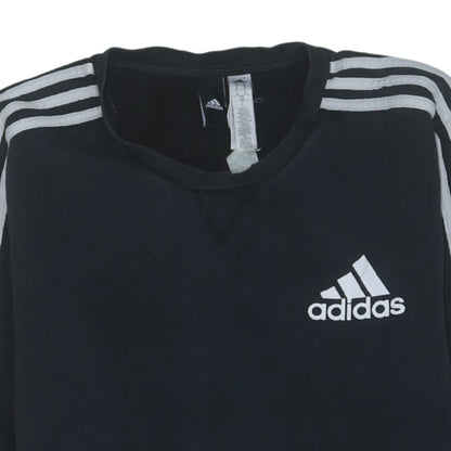 Adidas Men’s Black Sweatshirt M Pullover Crew Neck Logo Sportswear