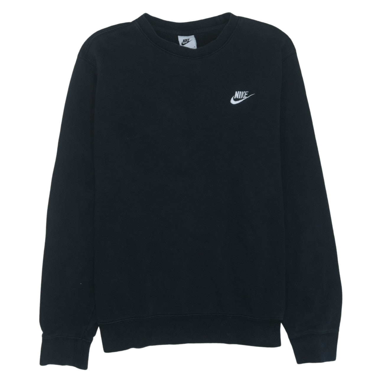 Nike Men's Black Embroidered Logo Crew Neck Sweatshirt M