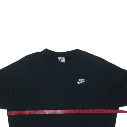 Nike Men's Black Embroidered Logo Crew Neck Sweatshirt M