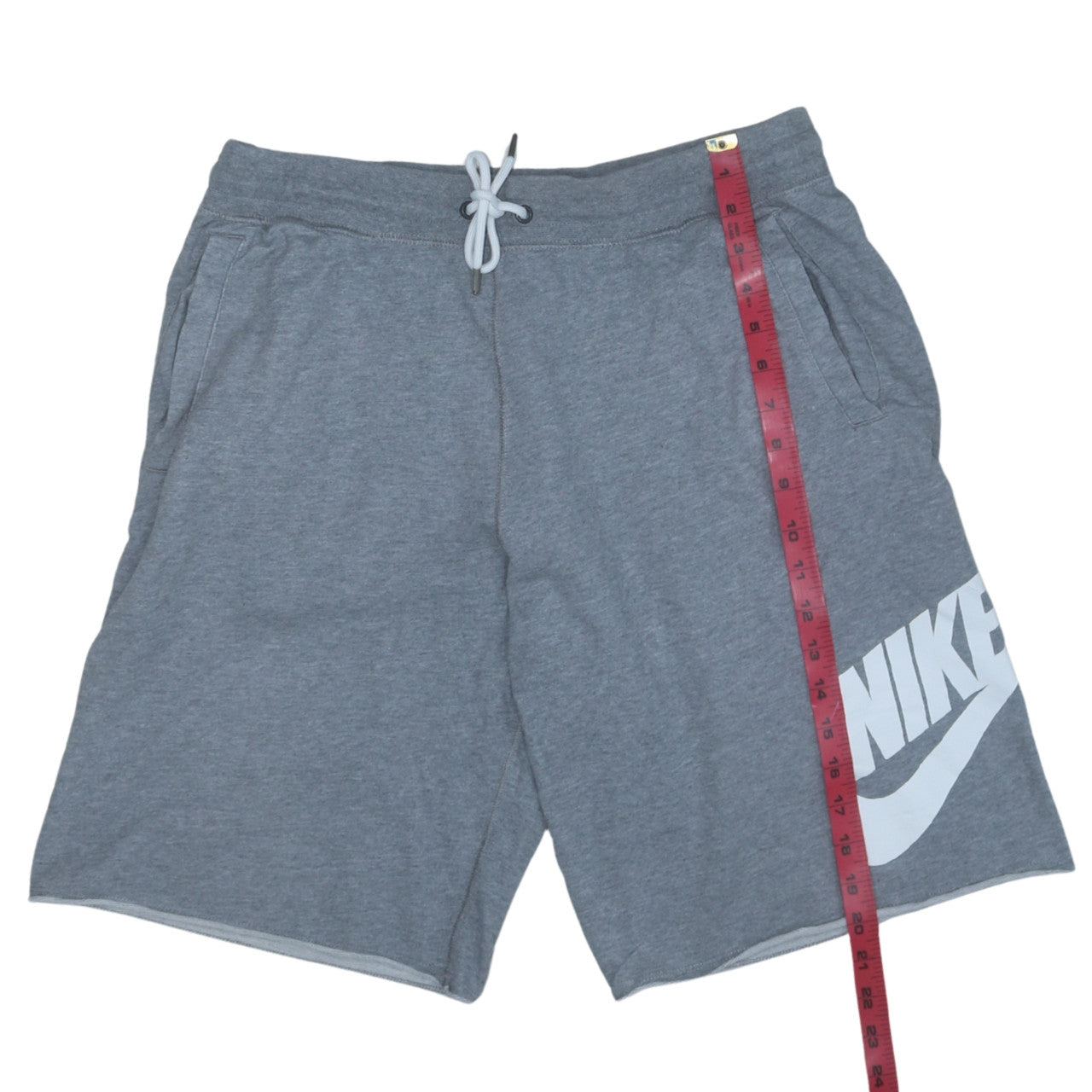 Nike Men's Grey Regular Fit Sweat Shorts Size L with Drawstring Waist