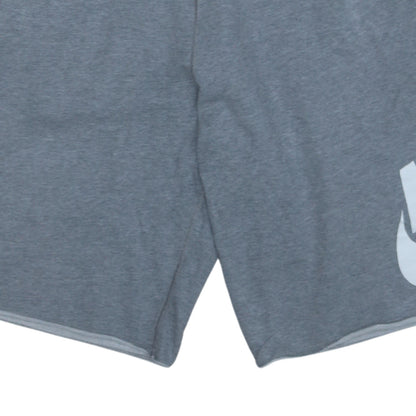 Nike Men's Grey Regular Fit Sweat Shorts Size L with Drawstring Waist