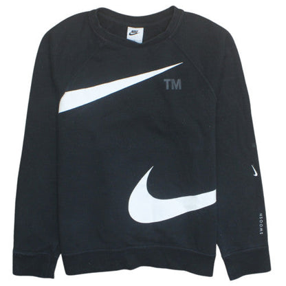 Nike Girls Black Sweatshirt L 13-14 Years Crew Neck Pullover Logo Fleece