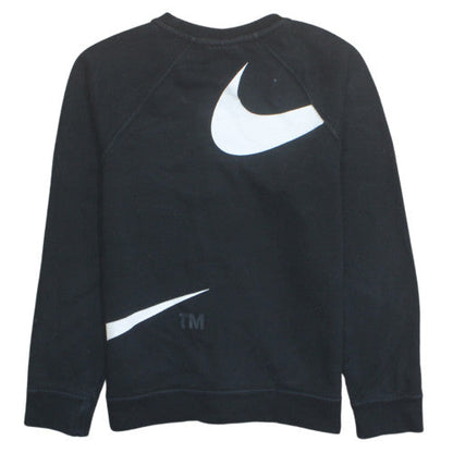 Nike Girls Black Sweatshirt L 13-14 Years Crew Neck Pullover Logo Fleece