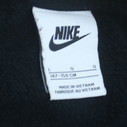 Nike Girls Black Sweatshirt L 13-14 Years Crew Neck Pullover Logo Fleece