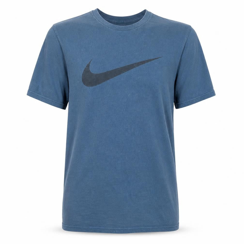 Nike Men's Blue Athletic Fit Logo T-Shirt Size L