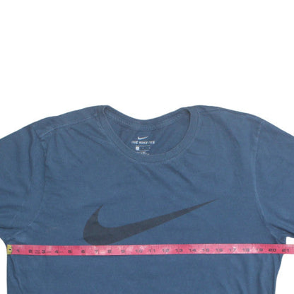 Nike Men's Blue Athletic Fit Logo T-Shirt Size L