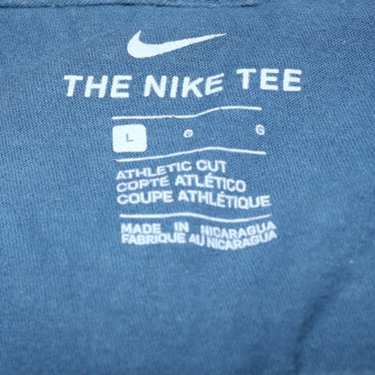 Nike Men's Blue Athletic Fit Logo T-Shirt Size L