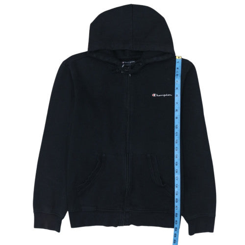 Champion Men's Black Full Zip Hoodie Medium Cotton Blend