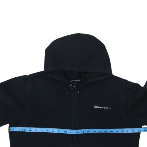 Champion Men's Black Full Zip Hoodie Medium Cotton Blend