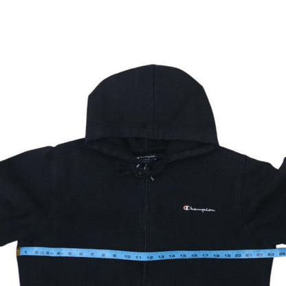 Champion Men's Black Full Zip Hoodie Medium Cotton Blend