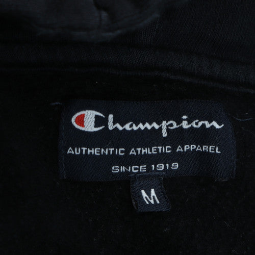 Champion Men's Black Full Zip Hoodie Medium Cotton Blend