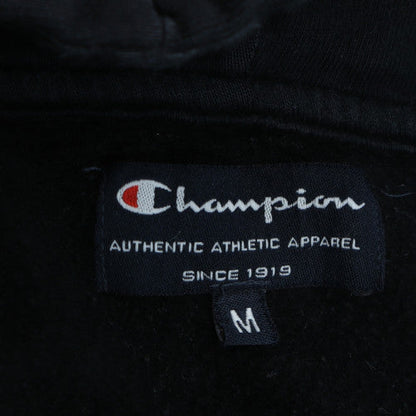 Champion Men's Black Full Zip Hoodie Medium Cotton Blend