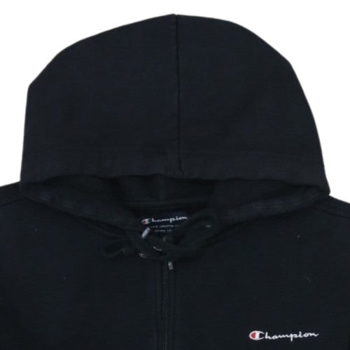 Champion Men's Black Full Zip Hoodie Medium Cotton Blend