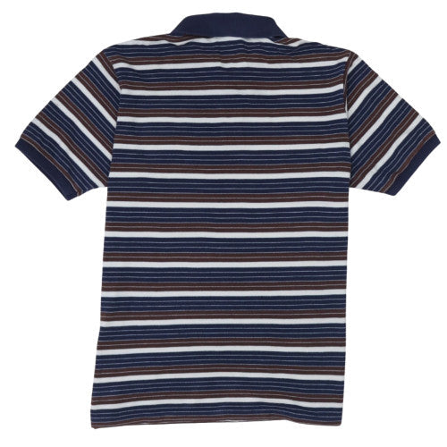 Lacoste Men's Blue Striped Cotton Polo Shirt Size M
