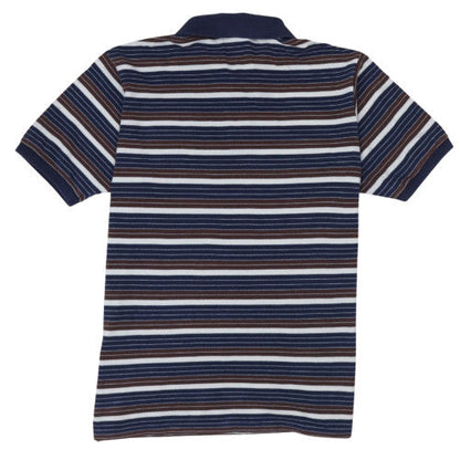 Lacoste Men's Blue Striped Cotton Polo Shirt Size M
