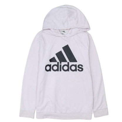 Adidas Womens Light Pink Pullover Hoodie Size L Cotton Blend