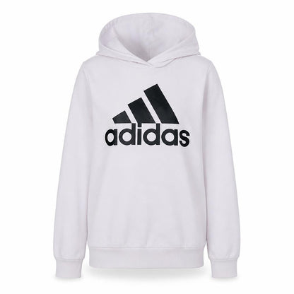 Adidas Womens Light Pink Pullover Hoodie Size L Cotton Blend