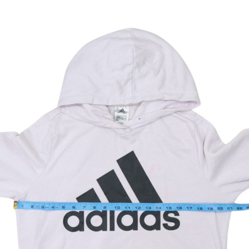 Adidas Womens Light Pink Pullover Hoodie Size L Cotton Blend