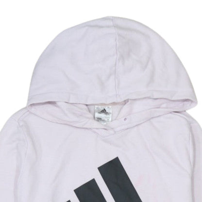 Adidas Womens Light Pink Pullover Hoodie Size L Cotton Blend