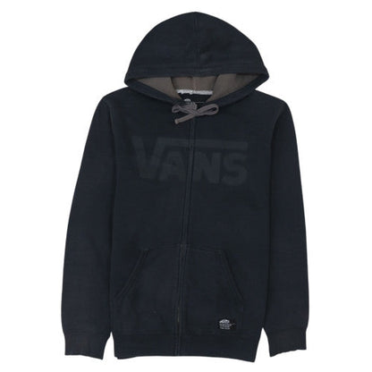 Vans Men’s Black Full Zip Hoodie S Regular Fit Logo Fleece