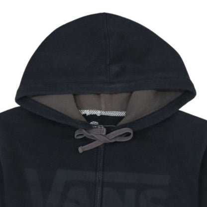 Vans Men’s Black Full Zip Hoodie S Regular Fit Logo Fleece
