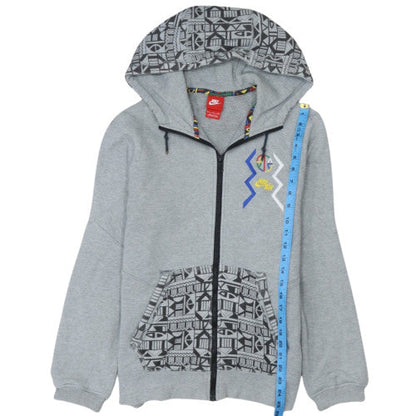 Nike Men's Grey Full Zip Hoodie Size S Sports Retro Style