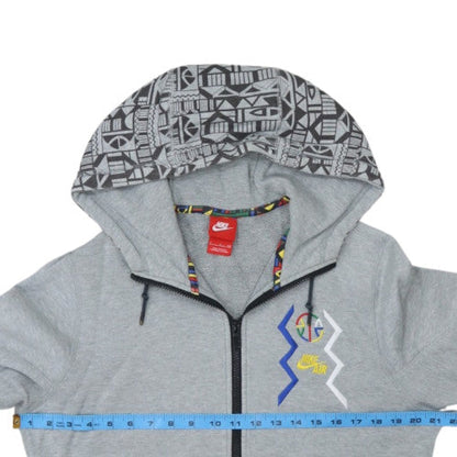 Nike Men's Grey Full Zip Hoodie Size S Sports Retro Style
