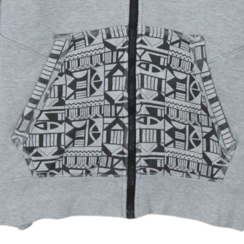 Nike Men's Grey Full Zip Hoodie Size S Sports Retro Style