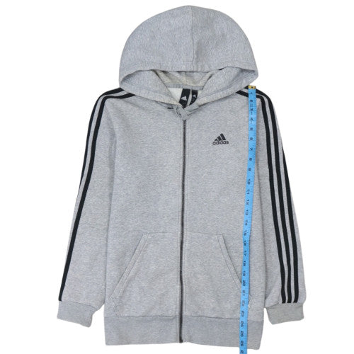 Adidas Men's Grey Full Zip Hoodie S Regular Fit Fleece Sweatshirt