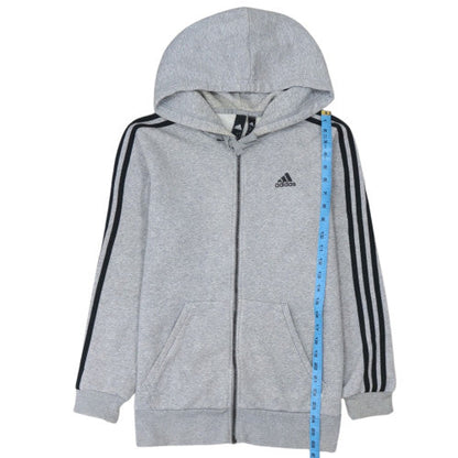 Adidas Men's Grey Full Zip Hoodie S Regular Fit Fleece Sweatshirt