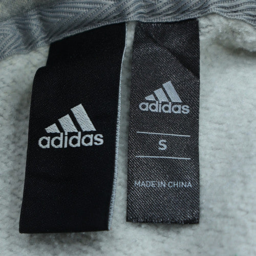 Adidas Men's Grey Full Zip Hoodie S Regular Fit Fleece Sweatshirt