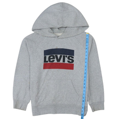 Levi's Womens Grey Logo Hooded Pullover Sweatshirt Size M