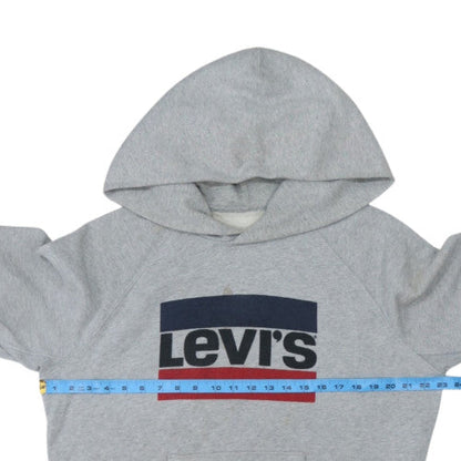 Levi's Womens Grey Logo Hooded Pullover Sweatshirt Size M