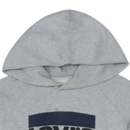 Levi's Womens Grey Logo Hooded Pullover Sweatshirt Size M