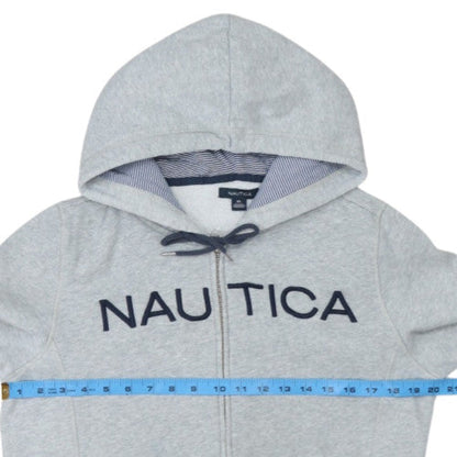 Nautica Men's Grey Full Zip Hoodie XL Classic Logo Fleece