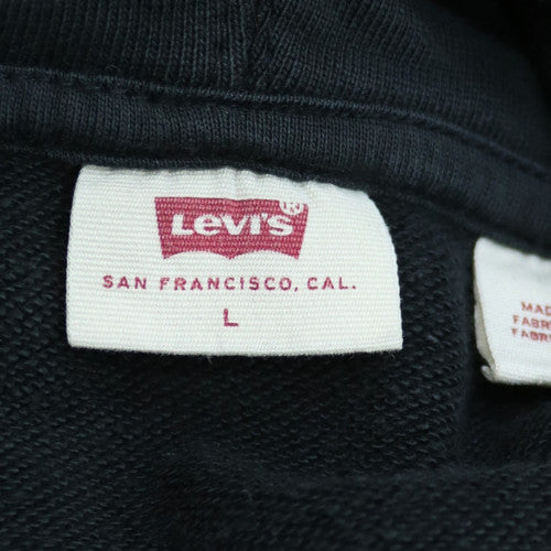 Levi's Men's Black Pullover Hoodie Size L Logo Fleece Sweatshirt