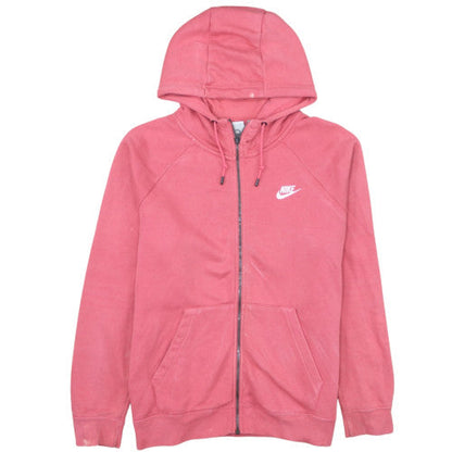 Nike Women's Pink Full Zip Hoodie L Soft Cotton Blend Casual