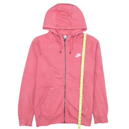 Nike Women's Pink Full Zip Hoodie L Soft Cotton Blend Casual
