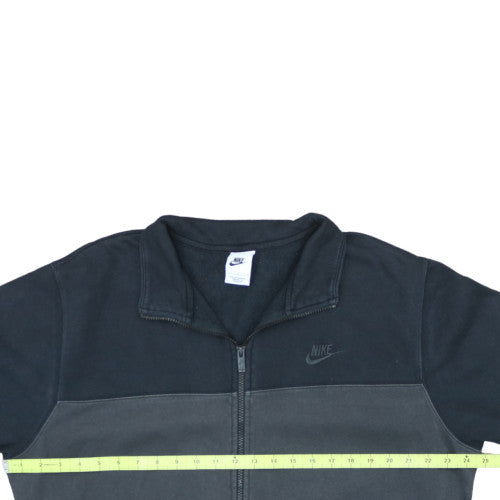 Nike Men's Black Full Zip Fleece Sweatshirt L Collared Regular Fit