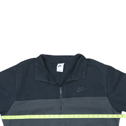 Nike Men's Black Full Zip Fleece Sweatshirt L Collared Regular Fit