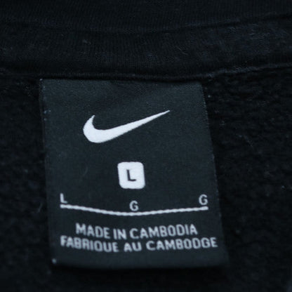 Nike Men's Black Pullover Hoodie L Regular Fit Fleece Logo Sportswear