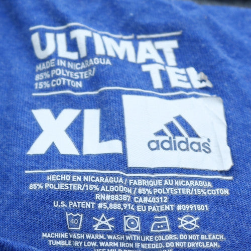Adidas Men's Blue XL Ultimate Tee Crew Neck Sports T-Shirt