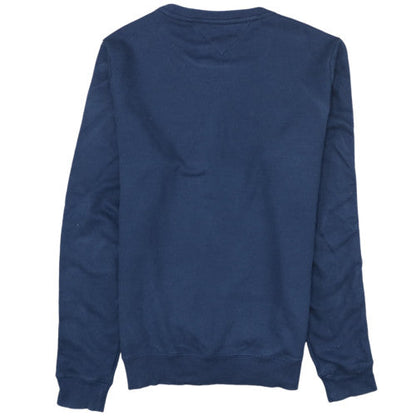 Tommy Hilfiger Men's Navy Blue Logo Tape Crew Neck Sweatshirt L